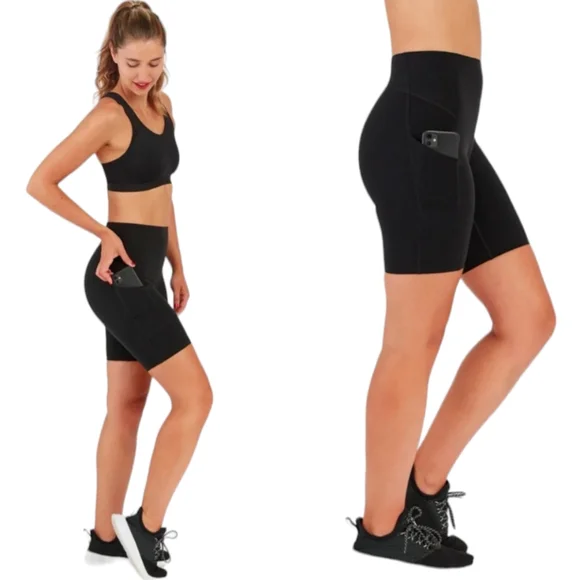 SPANX Women's Every Wear Bike Shorts With Small Pocket Very Black Size Medium - Picture 2 of 16